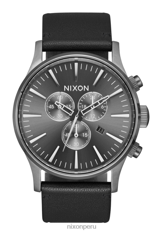 mirar educacion fisica Nixon crono centinela de cuero todo bronce/negro 86XRT109 mirar educacion fisica Nixon crono centinela de cuero todo bronce/negro 86XRT109